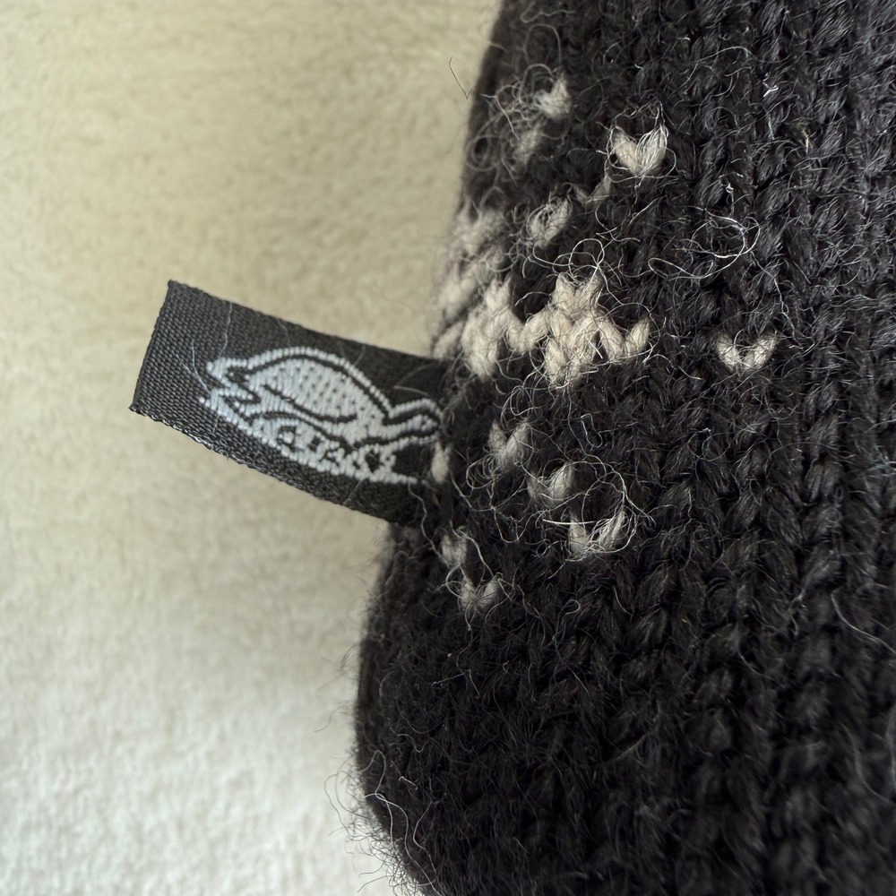 Turtle Fur‎ Beanie Hat with Tassle Gray Black Wool Yarn Fleece Lining Gorpe - Picture 2 of 10